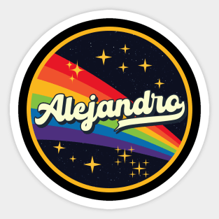 Alejandro // Rainbow In Space Vintage Style Sticker